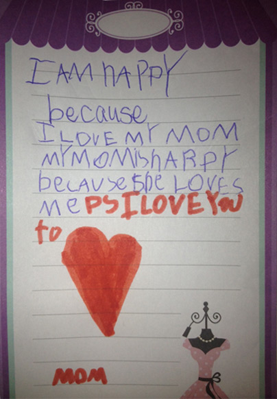 A note from a child.